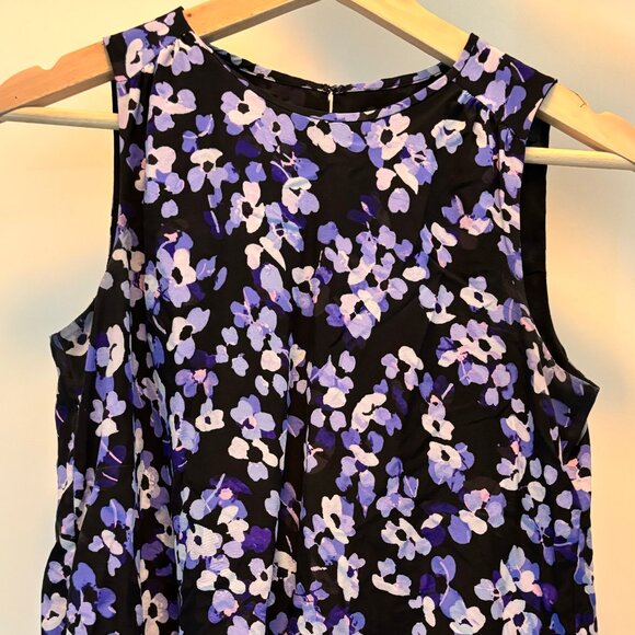 Kate Spade Black Hydrangea Top XS - Picture 2 of 5